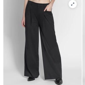 Grana Supima Mid-Rise Wide Leg Pants Black